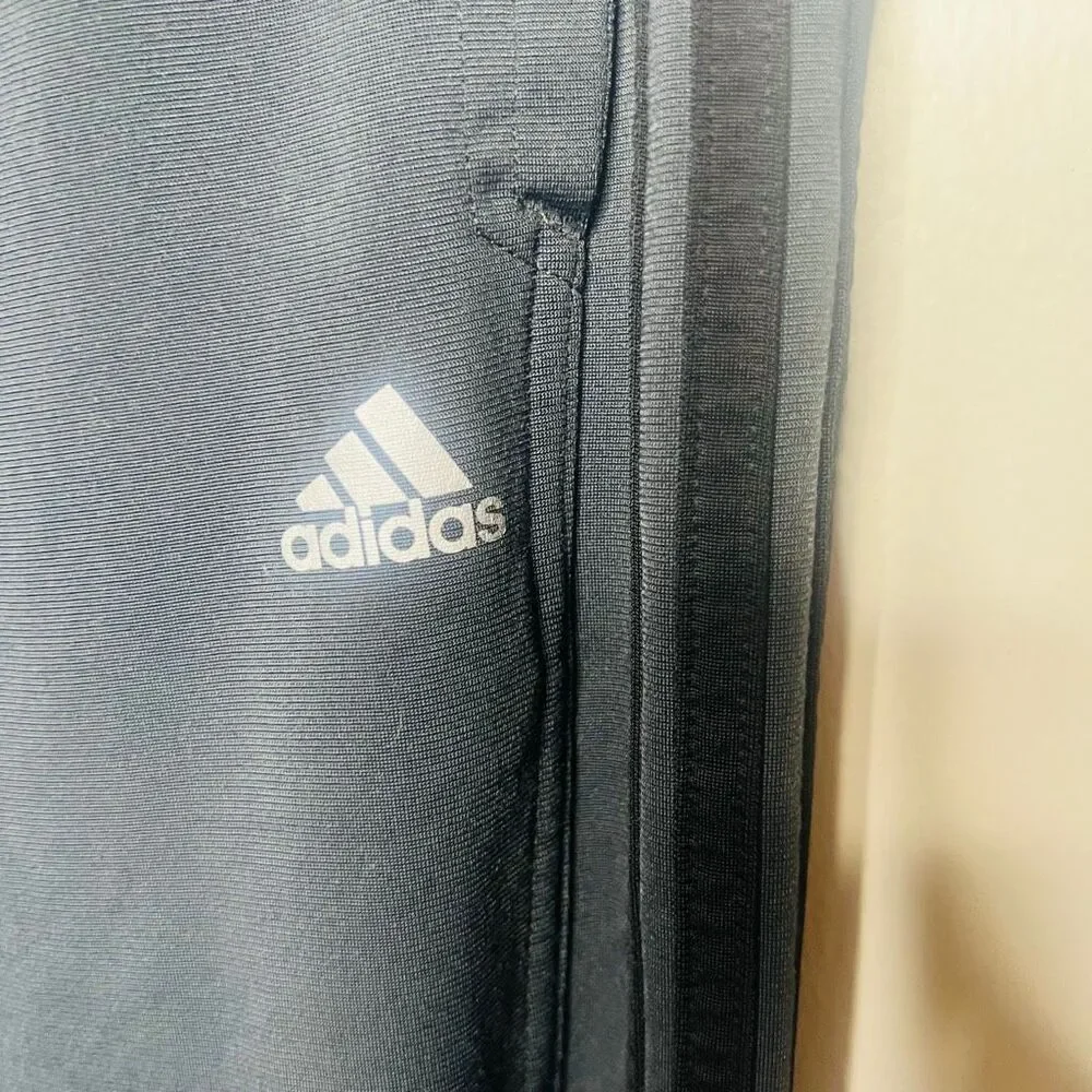 Adidas Dark Grey Black Stripe Track Pants Mens Sz S